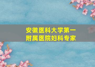 安徽医科大学第一附属医院妇科专家