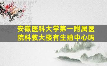 安徽医科大学第一附属医院科教大楼有生殖中心吗