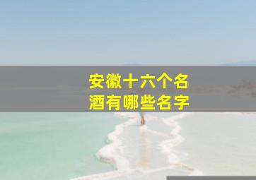 安徽十六个名酒有哪些名字