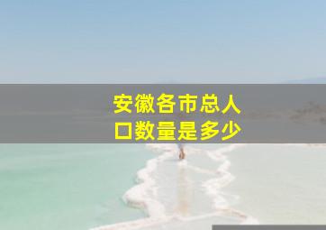 安徽各市总人口数量是多少