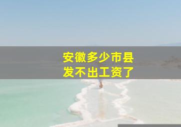 安徽多少市县发不出工资了