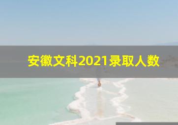 安徽文科2021录取人数