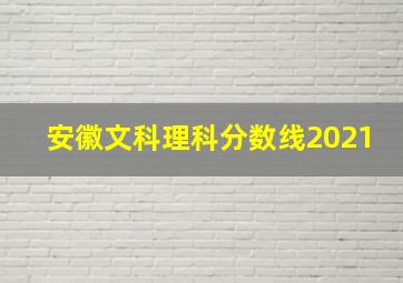 安徽文科理科分数线2021