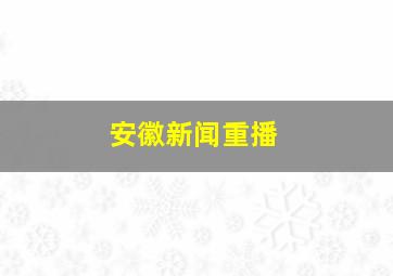 安徽新闻重播