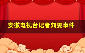 安徽电视台记者刘雯事件