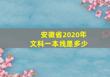 安徽省2020年文科一本线是多少