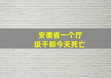 安徽省一个厅级干部今天死亡