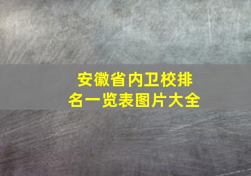 安徽省内卫校排名一览表图片大全