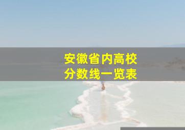 安徽省内高校分数线一览表