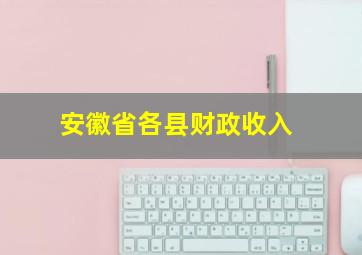 安徽省各县财政收入