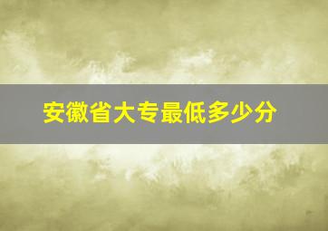 安徽省大专最低多少分