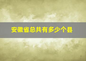 安徽省总共有多少个县