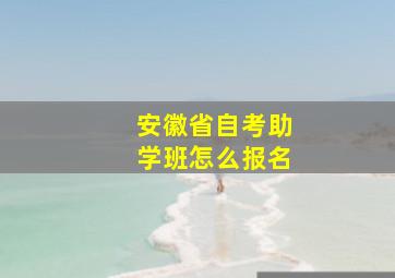 安徽省自考助学班怎么报名