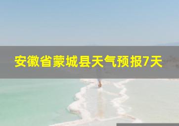 安徽省蒙城县天气预报7天