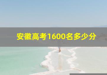 安徽高考1600名多少分