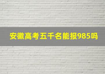 安徽高考五千名能报985吗