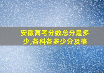 安徽高考分数总分是多少,各科各多少分及格