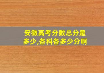 安徽高考分数总分是多少,各科各多少分啊