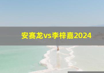 安赛龙vs李梓嘉2024