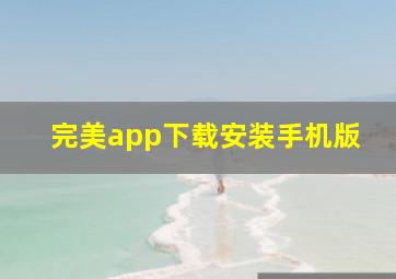 完美app下载安装手机版