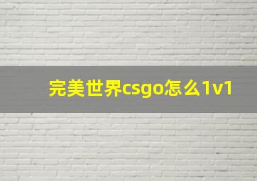 完美世界csgo怎么1v1