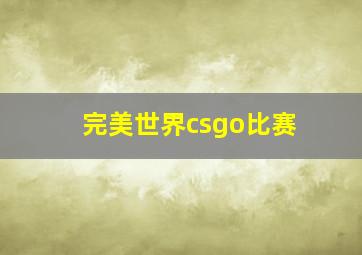 完美世界csgo比赛