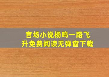 官场小说杨鸣一路飞升免费阅读无弹窗下载