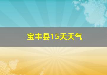 宝丰县15天天气