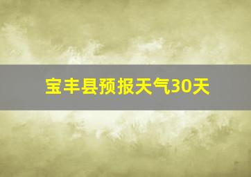 宝丰县预报天气30天