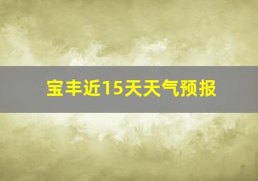 宝丰近15天天气预报