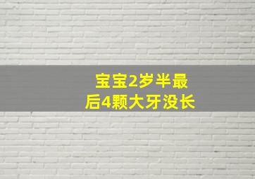 宝宝2岁半最后4颗大牙没长