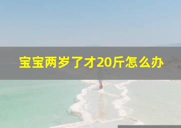 宝宝两岁了才20斤怎么办