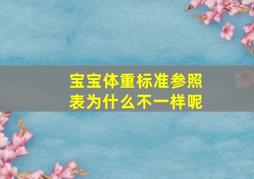 宝宝体重标准参照表为什么不一样呢