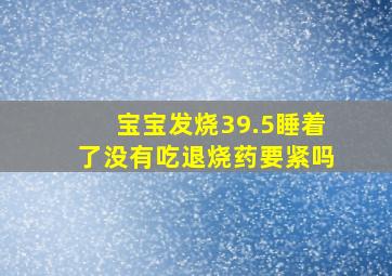 宝宝发烧39.5睡着了没有吃退烧药要紧吗