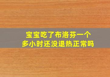 宝宝吃了布洛芬一个多小时还没退热正常吗