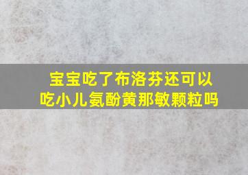 宝宝吃了布洛芬还可以吃小儿氨酚黄那敏颗粒吗