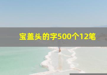 宝盖头的字500个12笔