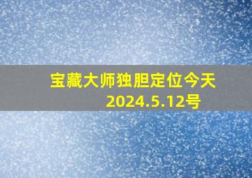 宝藏大师独胆定位今天2024.5.12号