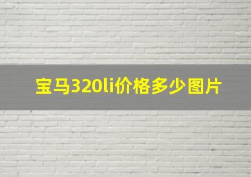 宝马320li价格多少图片