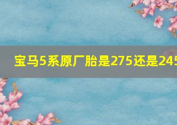 宝马5系原厂胎是275还是245