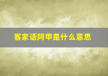 客家话阿甲是什么意思