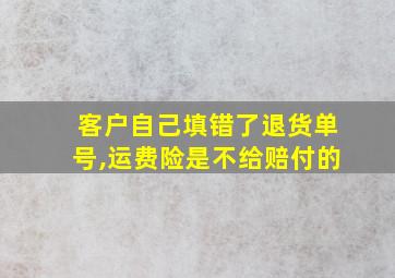 客户自己填错了退货单号,运费险是不给赔付的