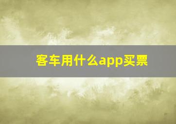 客车用什么app买票