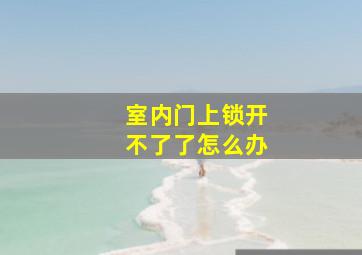 室内门上锁开不了了怎么办