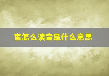 宦怎么读音是什么意思