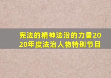 宪法的精神法治的力量2020年度法治人物特别节目