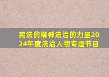 宪法的精神法治的力量2024年度法治人物专题节目