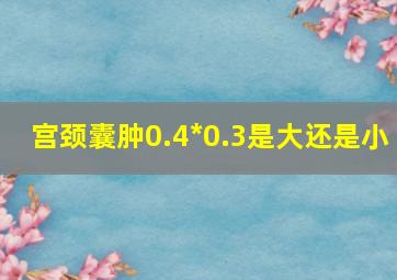 宫颈囊肿0.4*0.3是大还是小