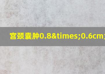 宫颈囊肿0.8×0.6cm大吗