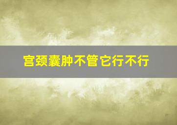 宫颈囊肿不管它行不行